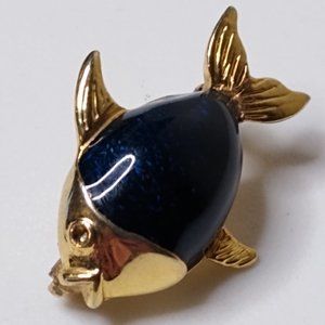 Vintage Small Blue Fish Brooch